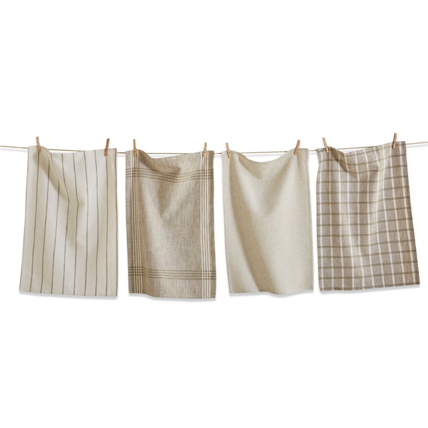 Tag-Canyon Woven Dishtowel White multi set/4