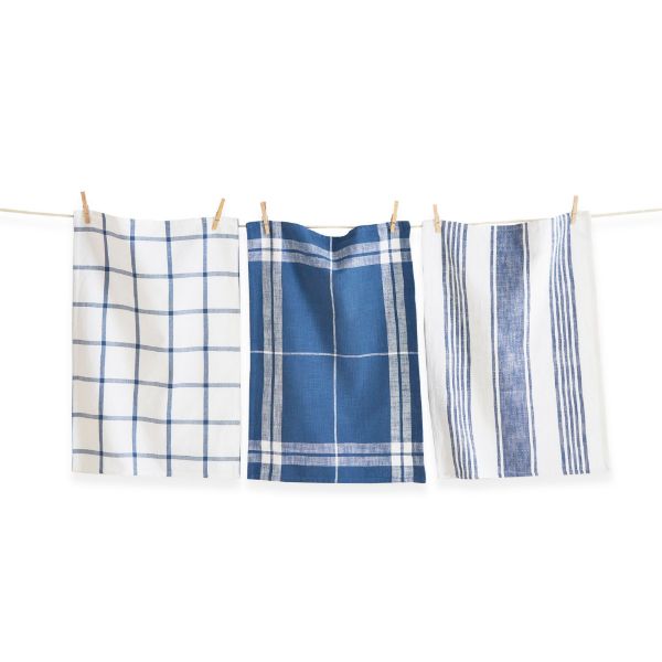 Tag-Classic Dish Towel set/3 blue
