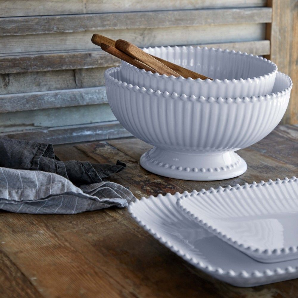 Costa Nova-RECT. PLATTER 16" PEARL