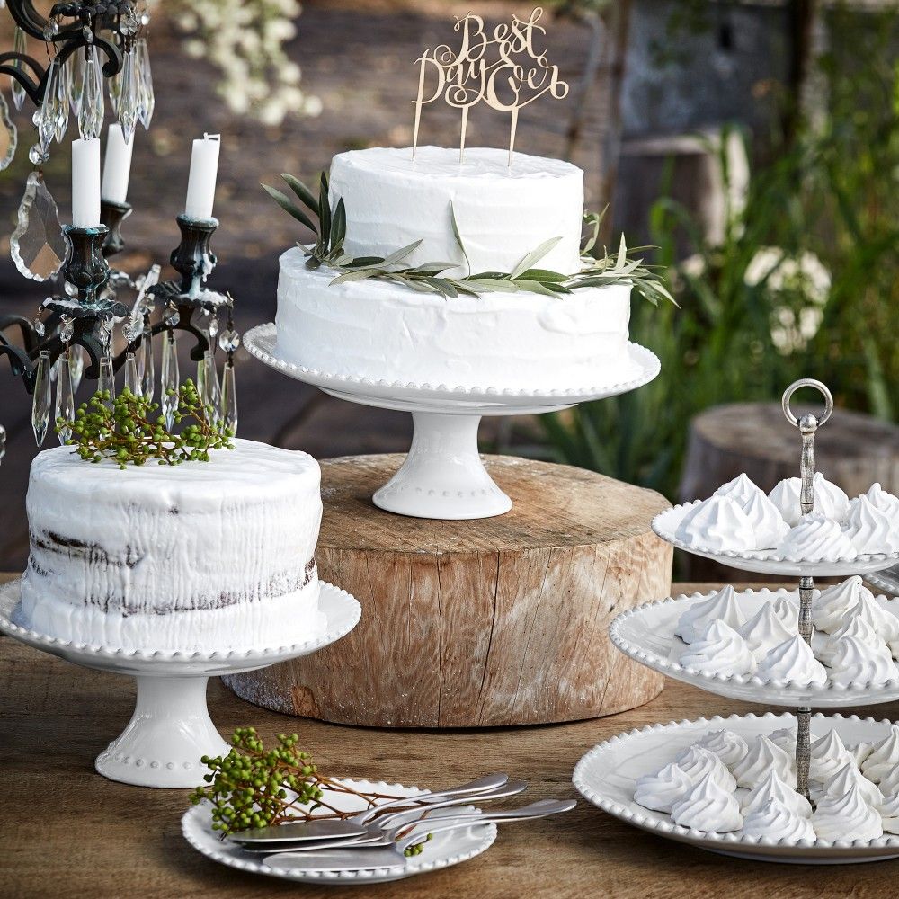 Costa Nova-FOOTED PLATE 13" PEARL cake stand