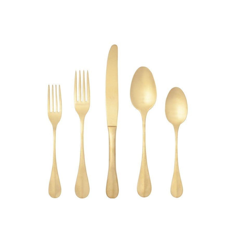 Costa nova-nau brushed gold flatware set