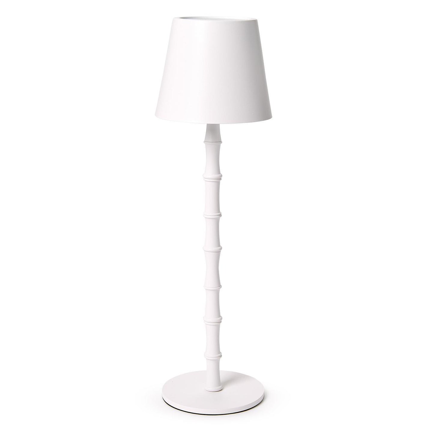 Two's Company-LED Cordless White Bamboo Table Lamp