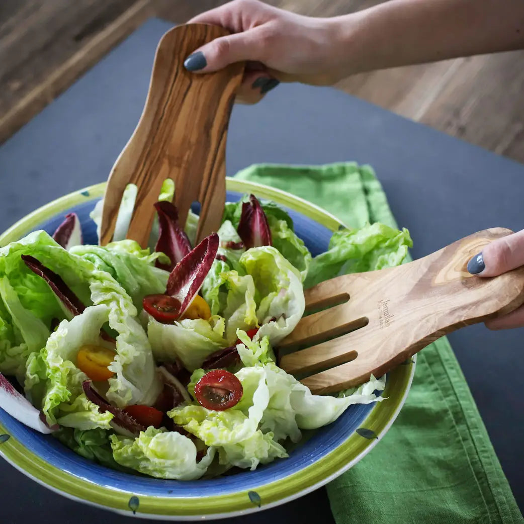 Olive wood-salad forks