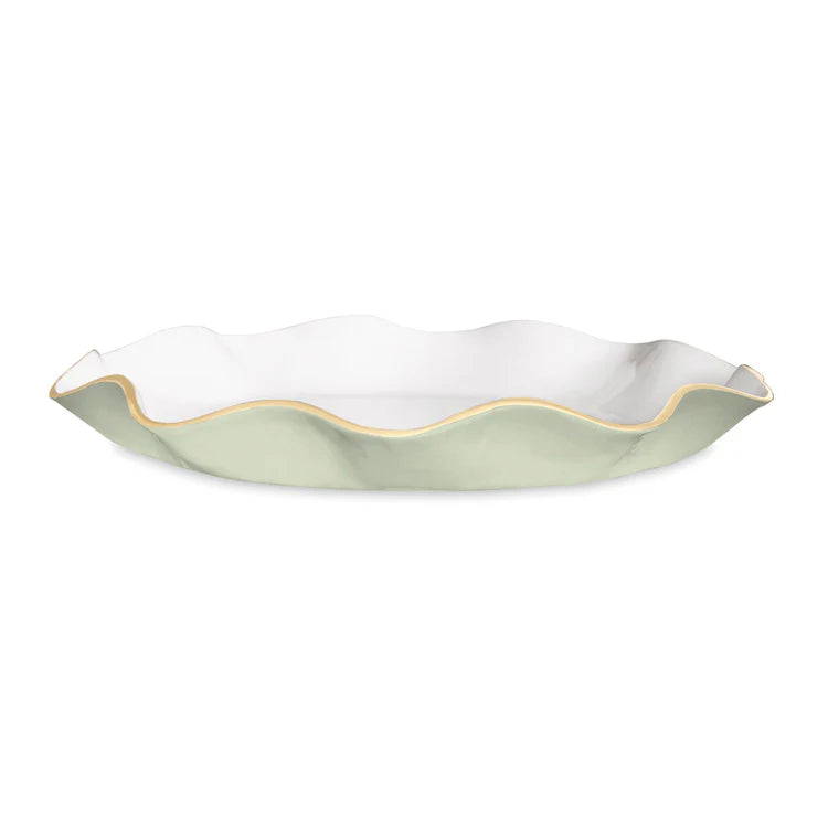 Beatriz Ball-ENCANTO Carola Large Round Platter (Pistachio and White)