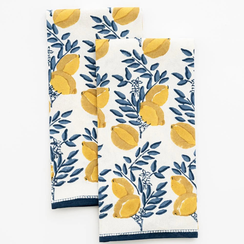 Pomegranate-Lemon Vine Tea Towel set of 2
