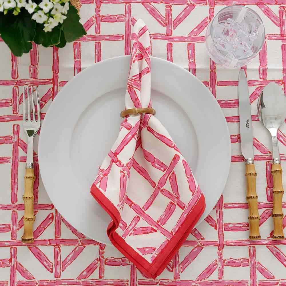 Pomegranate-Rose Bamboo Napkin set of 4