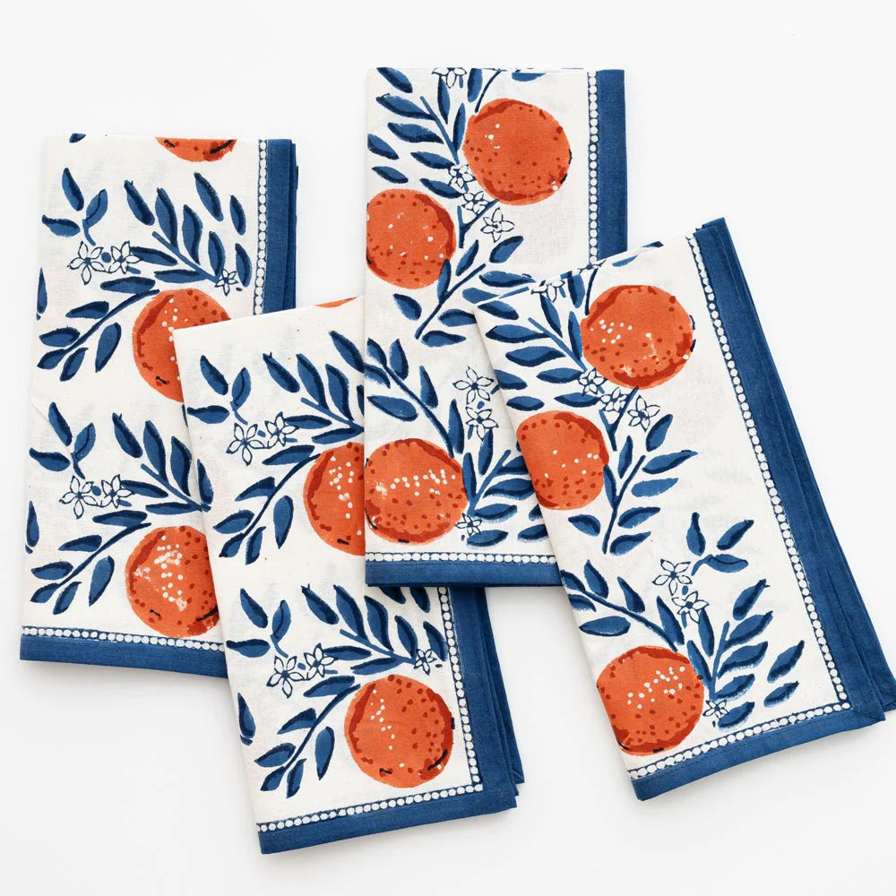 Pomegranate-Orange Grove Napkin set of 4