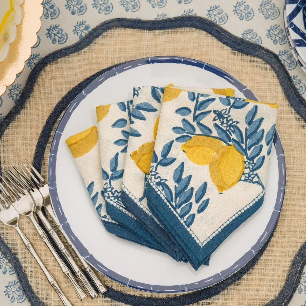 Pomegranate-Lemon Vine Napkin set of 4