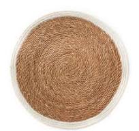 Napa-jute round placemat with white trim
