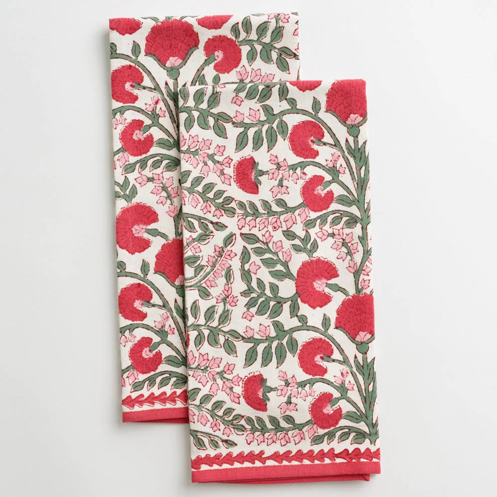 Pomegranate Inc.-Cactus Flower Scarlet & Rose Tea Towels