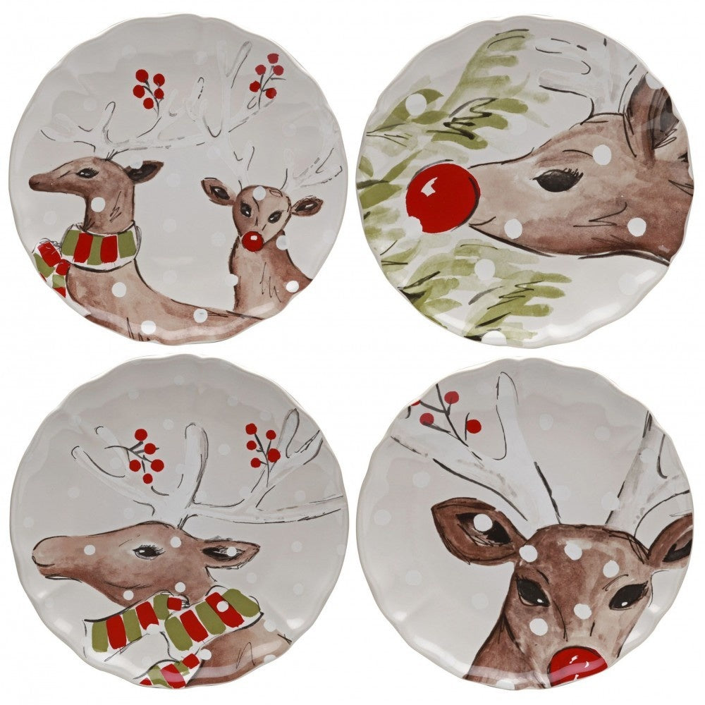 Casafina-Deer Friends Dessert Plate Set of 4