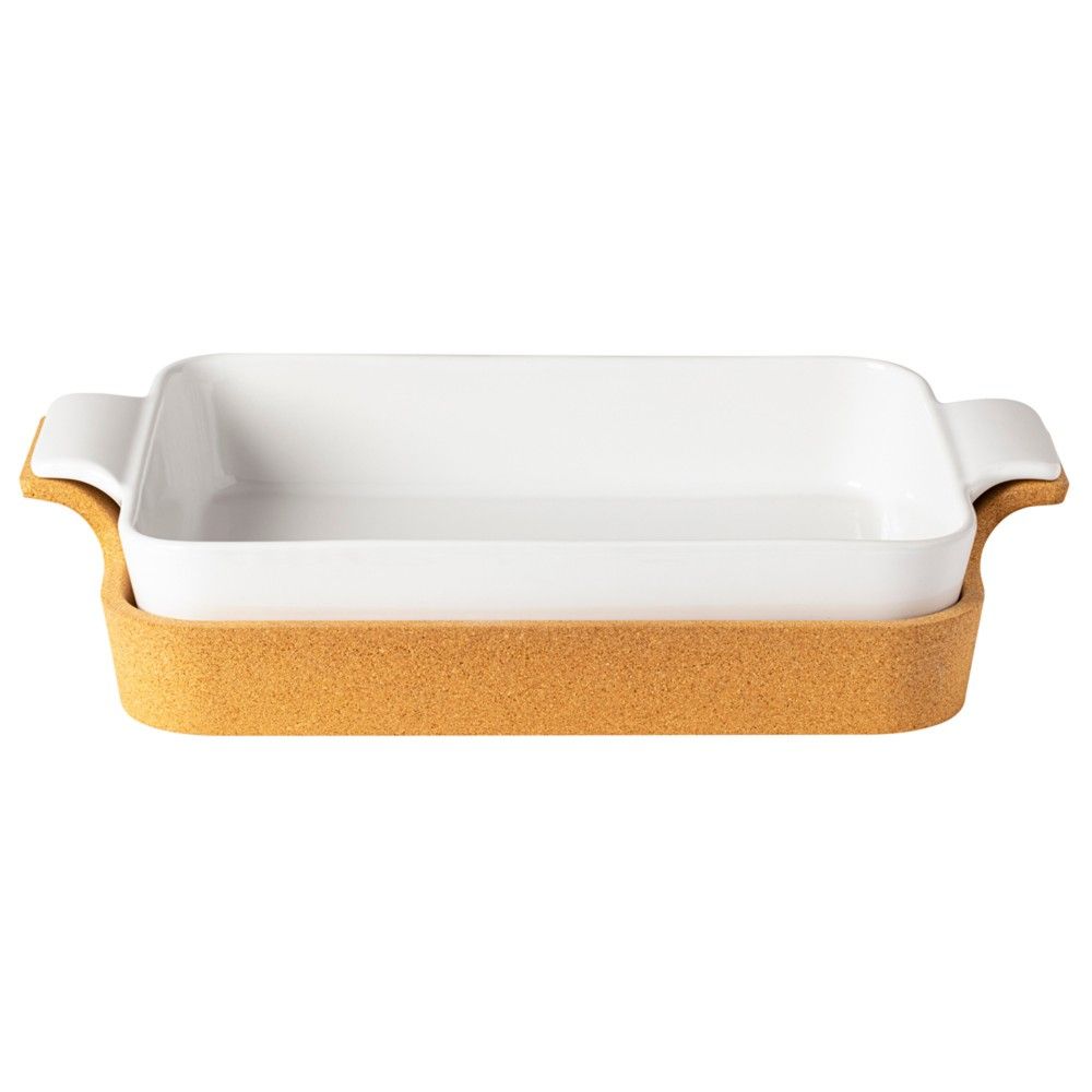 Casafina-Gift Box Large Rectangle Baker w/cork tray