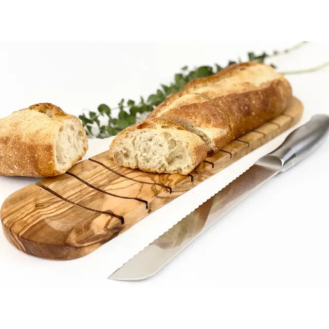 Olive wood-bread slicing board