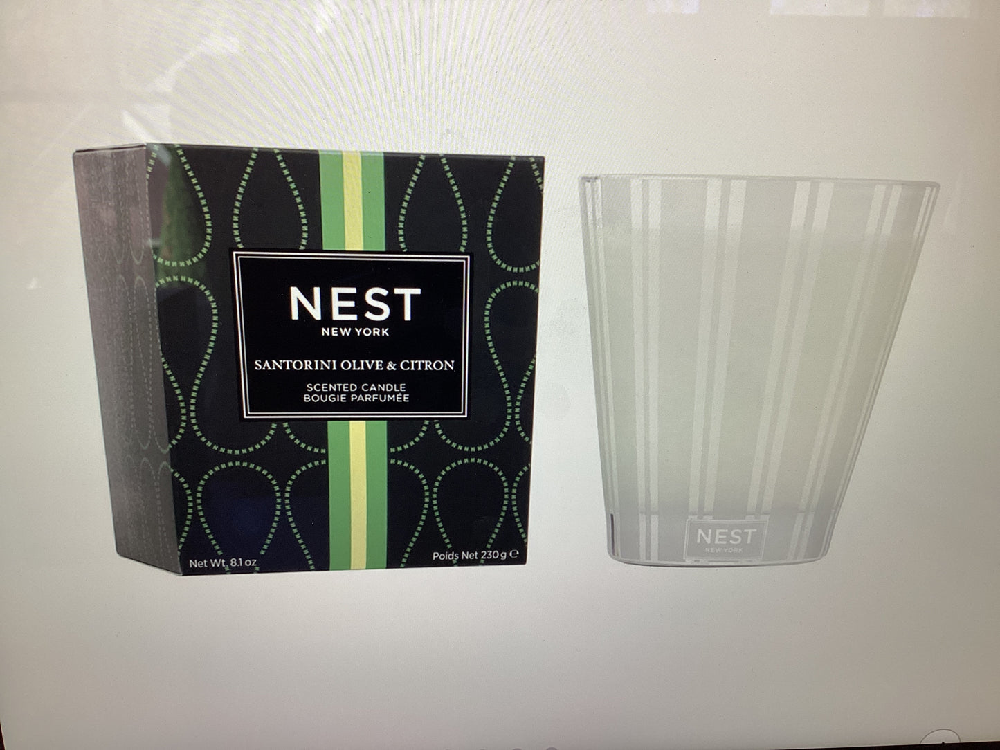 Nest-Santorini olive and citron classic candle