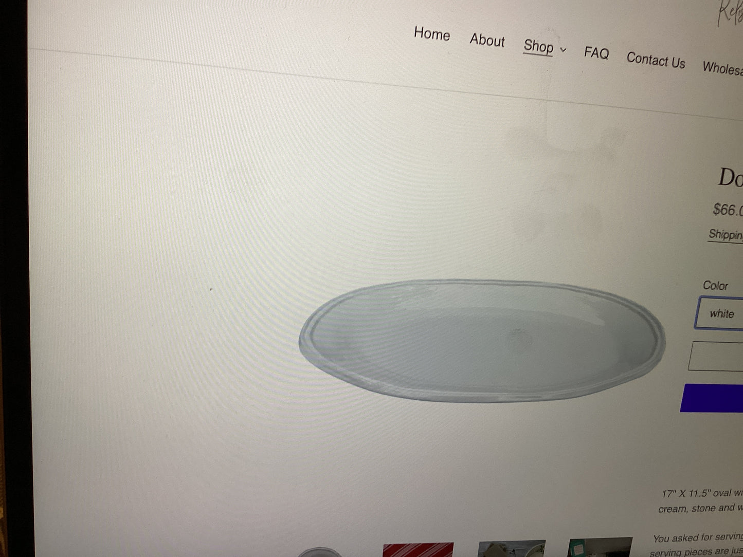 Relish-serving tray double line white
