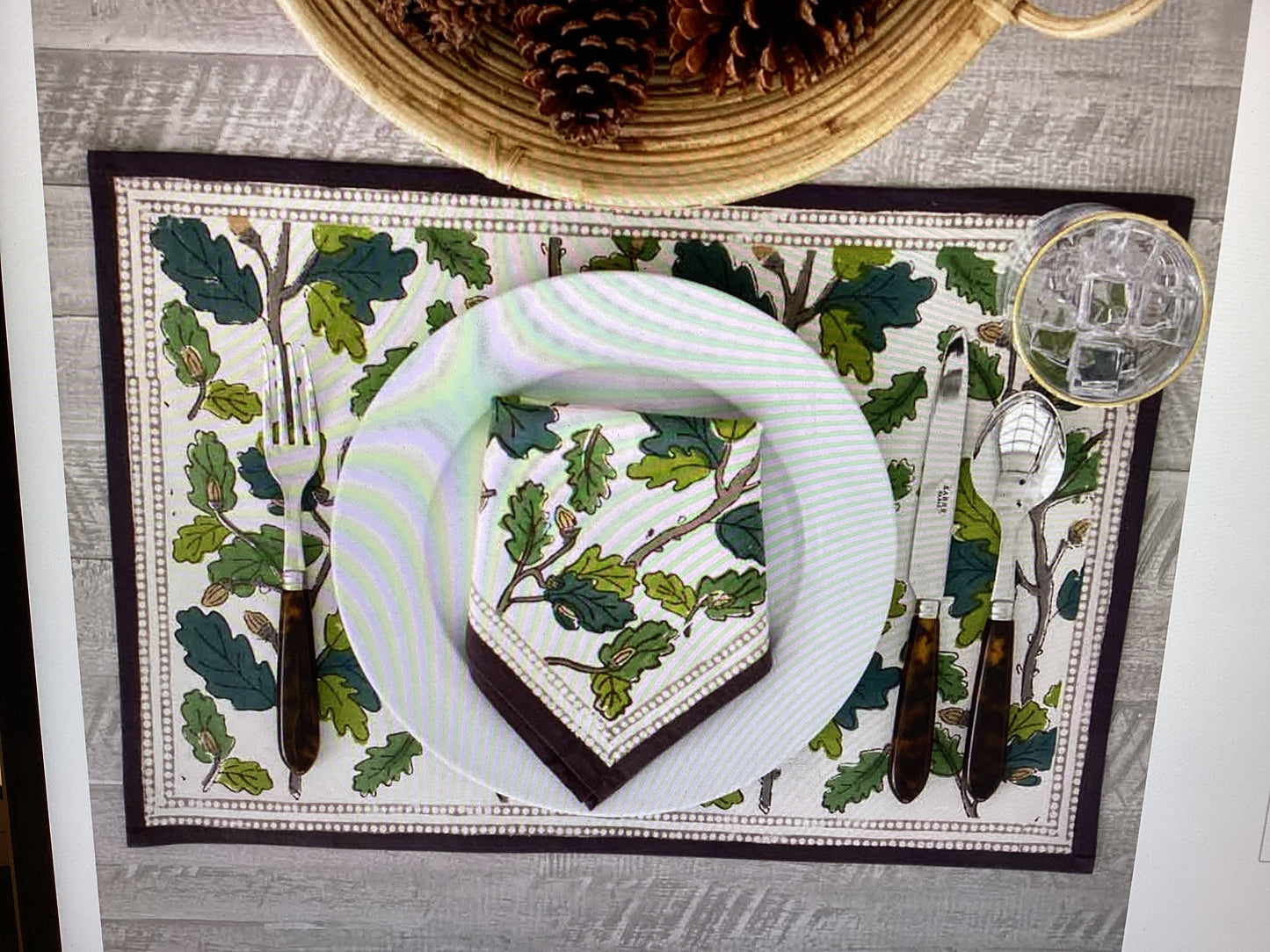 Pomegranate-placemat set 4 maple and acorn
