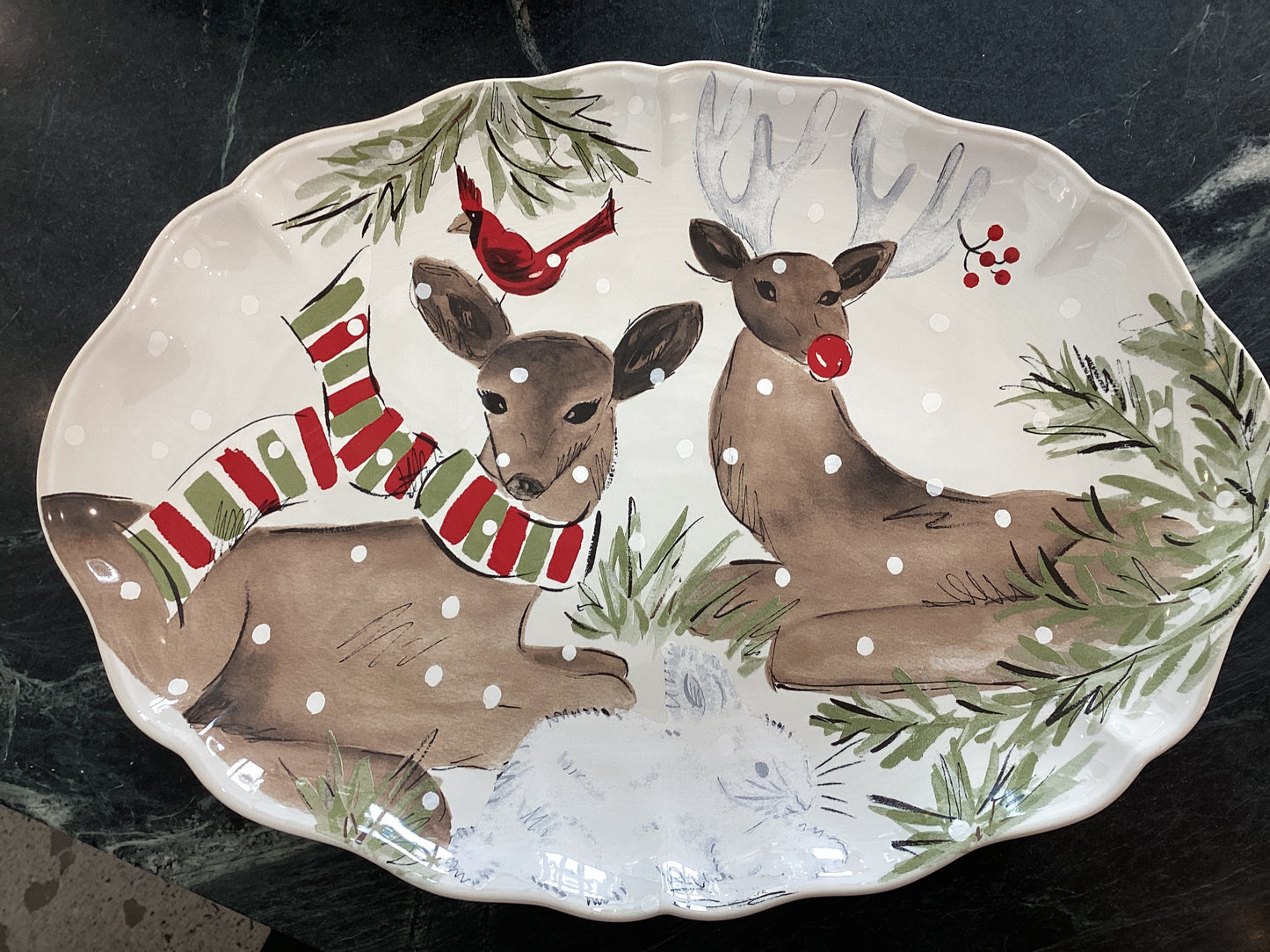 Casafina-Deer Friends oval platter 50cm