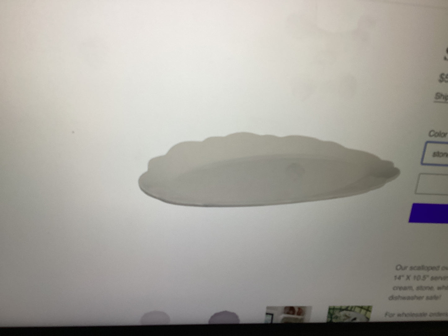 Relish-serving tray scallop stone