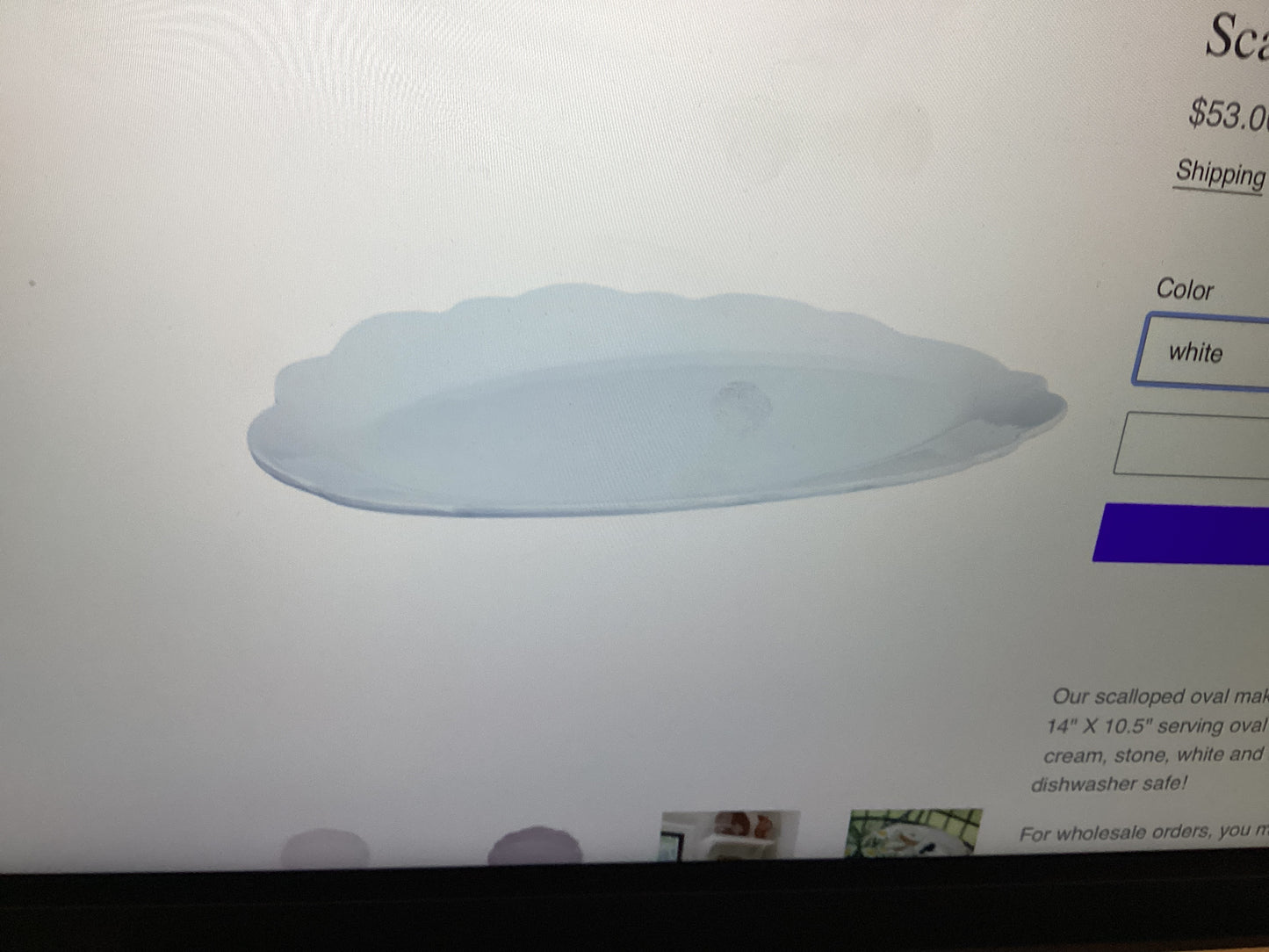 Relish-serving tray scallop white