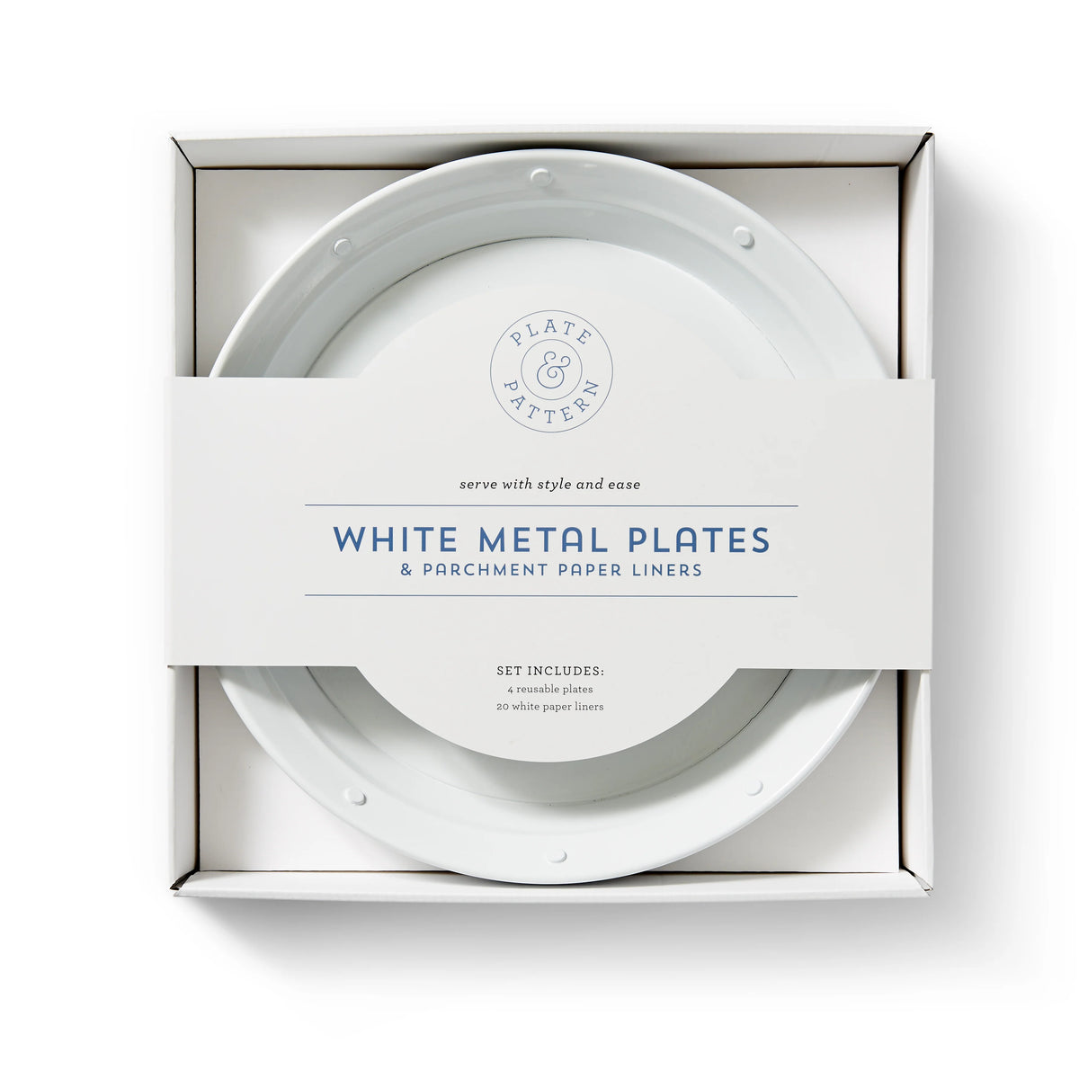 Plate & Pattern-White Metal Plates