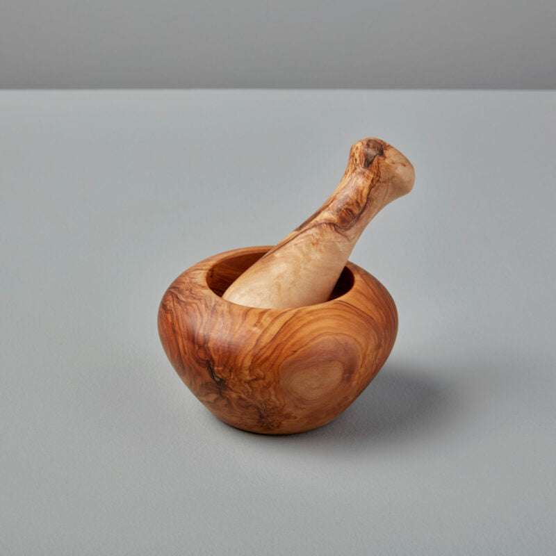 Be home-Olive Wood Mortar & Pestle