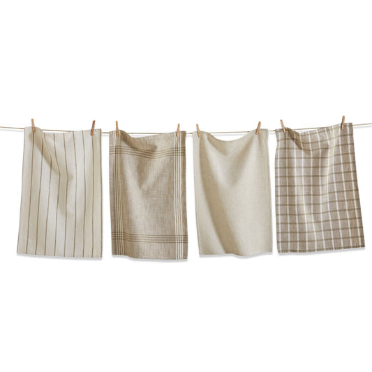 Tag-Canyon Woven Dishtowel White multi set/4