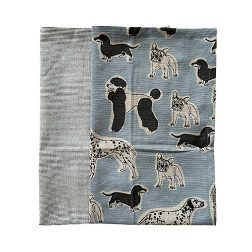Raine & Humble-Tea Towel set of 2 Woof Blue Haze