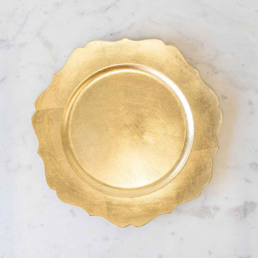 The Royal Standard-Cartouche charger in gold