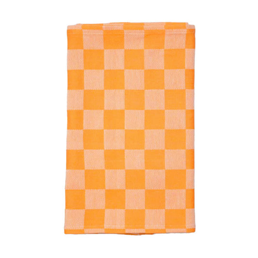 The Royal Standard-Checkered Jacquard Towel Orange and White 20x28
