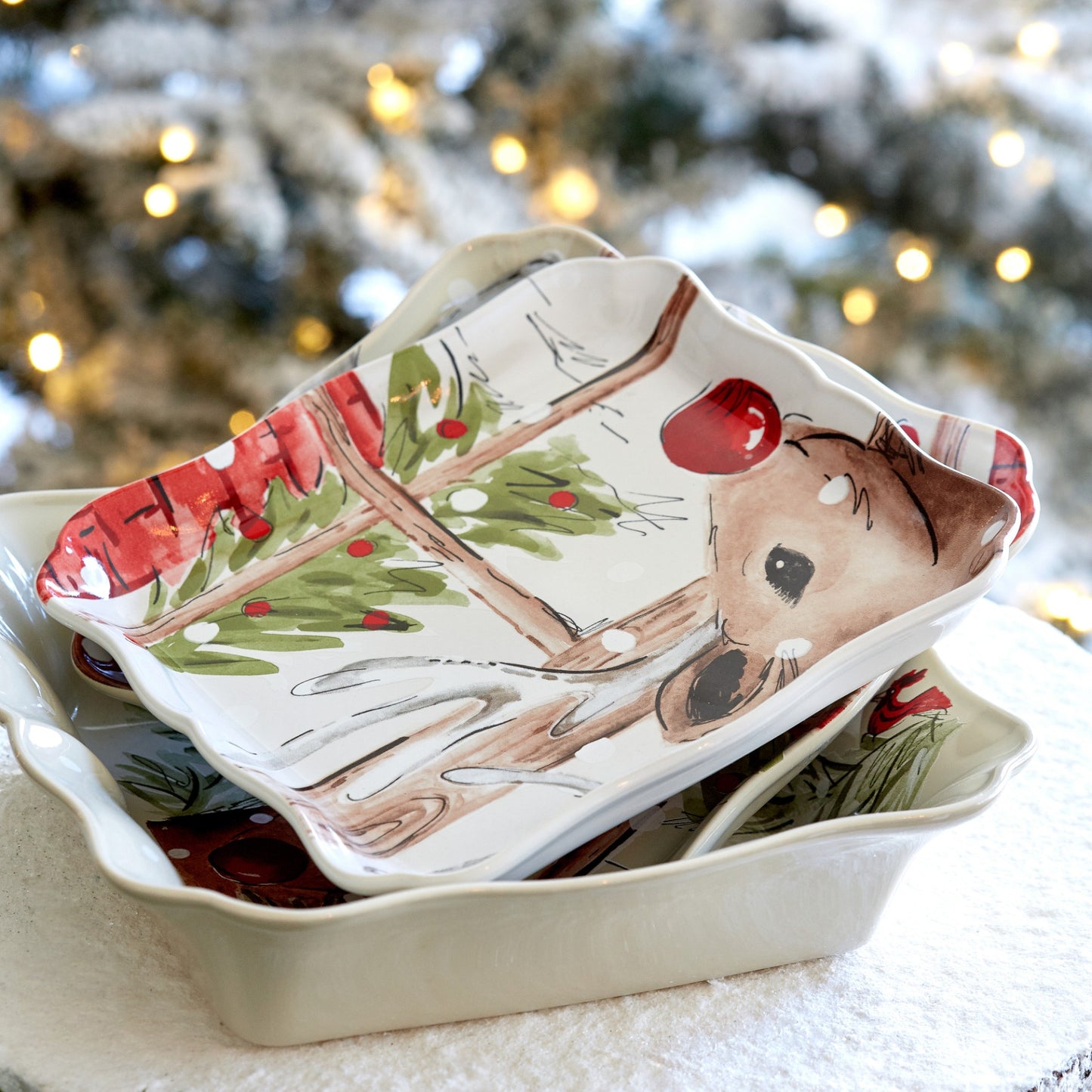 Deer Friends Square Tray