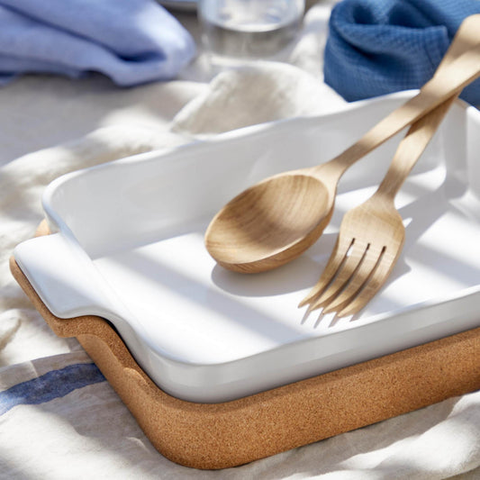 Casafina-Gift Box Large Rectangle Baker w/cork tray