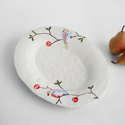Beatriz Ball-CERAMIC Bird on Branch Large Oval Platter