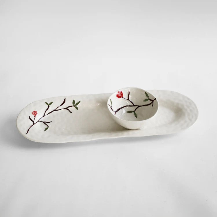 Beatriz Ball-CERAMIC Bird on Branch Mini Bowl Set of 2