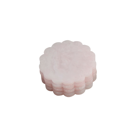 Mudpie-Pink Resin Scallop Coaster