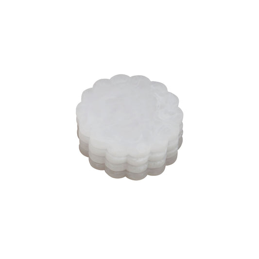 Mudpie-White Resin Coasters set of 4