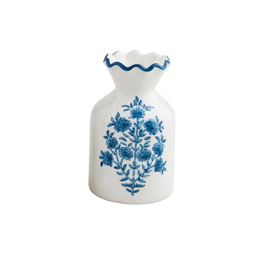 Mudpie-Flower Stem Block Print Bud Vase