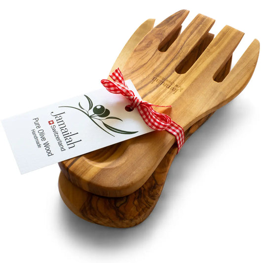 Olive wood-salad forks