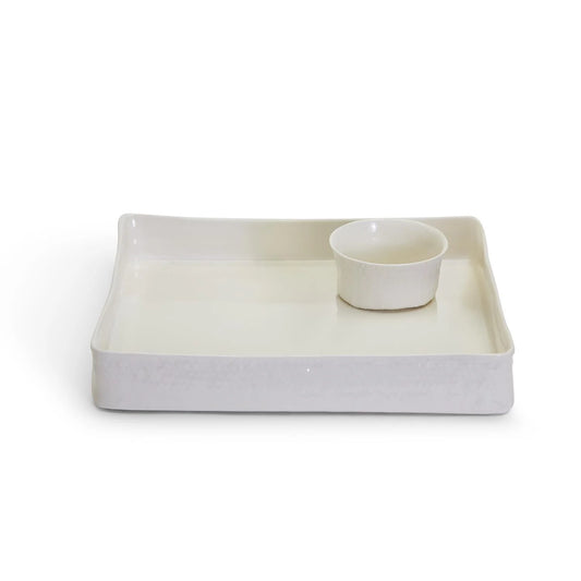 Two's company-Basket Weave Serving Platter and Bowl
