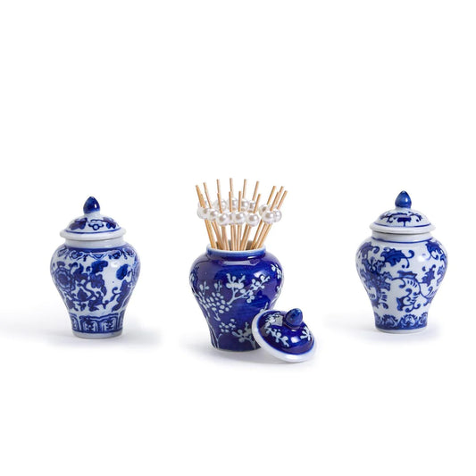 Two's company-mini ginger jar w/picks