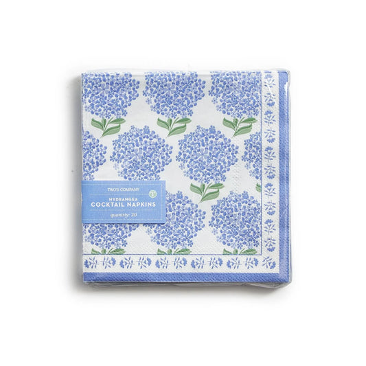 Two's company-cocktail napkin hydrangea