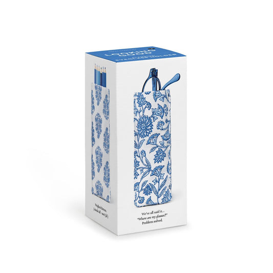 Two's Company-Eyeglass Holder, Standing Blue and White Flower