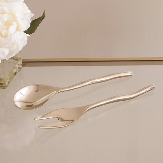 Beatriz Ball-SIERRA MODERN Maia Small Salad Servers (Shiny Gold)