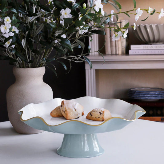 Beatriz Ball-ENCANTO Carola Pedestal Cake Plate (Slate and White)