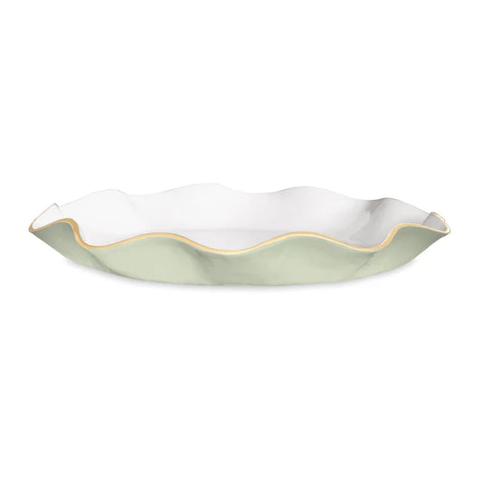Beatriz Ball-ENCANTO Carola Large Round Platter (Pistachio and White)