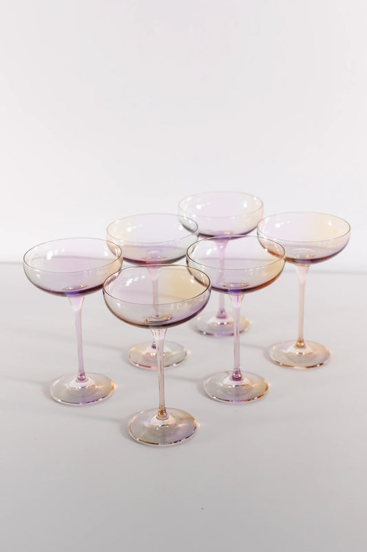 ESTELLE-COLORED CHAMPAGNE COUPE STEMWARE - SET OF 6
