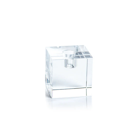 Zodax - Square Crystal Glass Taper Holder - Small