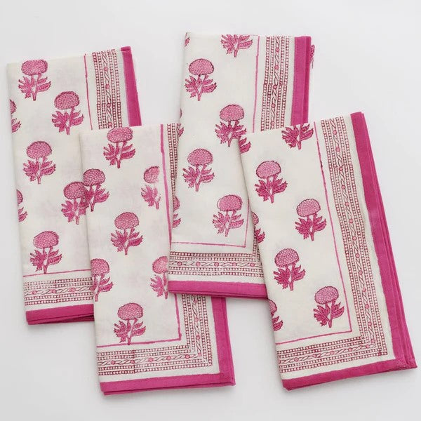 Pomegranate-Rose Wine Napkins set of 4