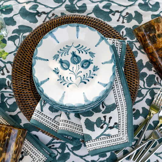 Pomegranate Trio Vine Teal Salad Plate