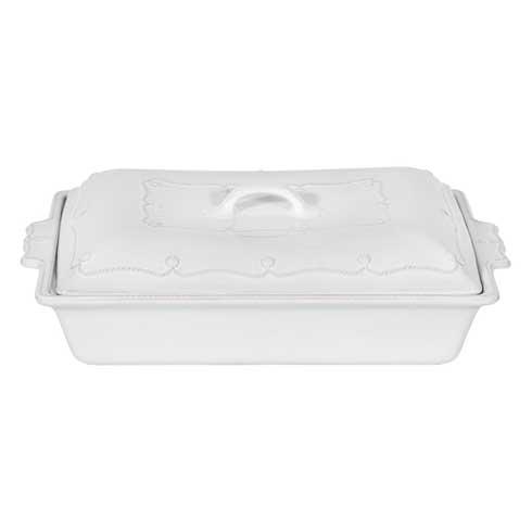 Juliska- Berry & Thread  13" Rectangular Baker with Lid - Whitewash