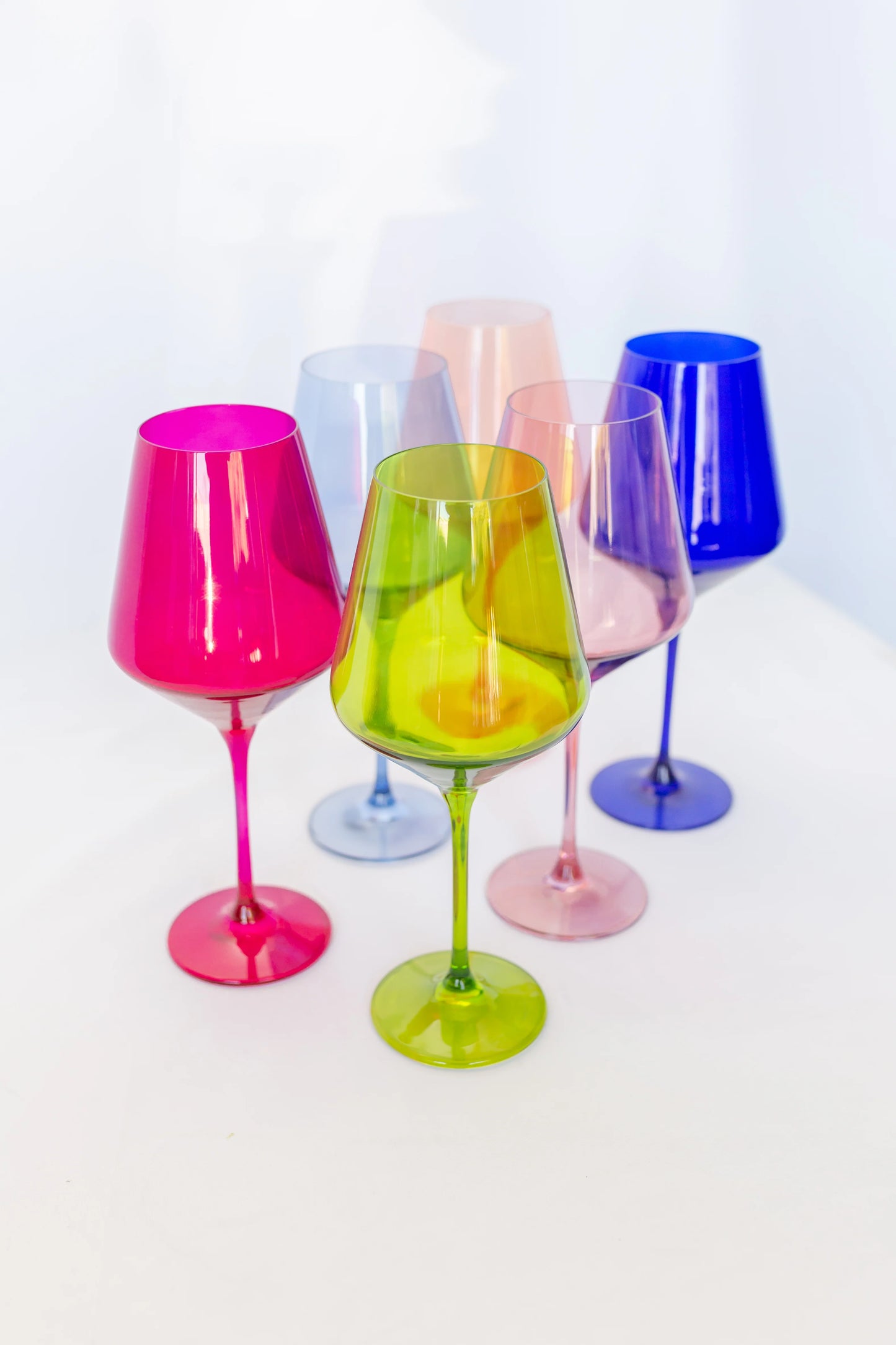 ESTELLE- COLORED WINE STEMWARE - SET OF 6 {MIXED SET}